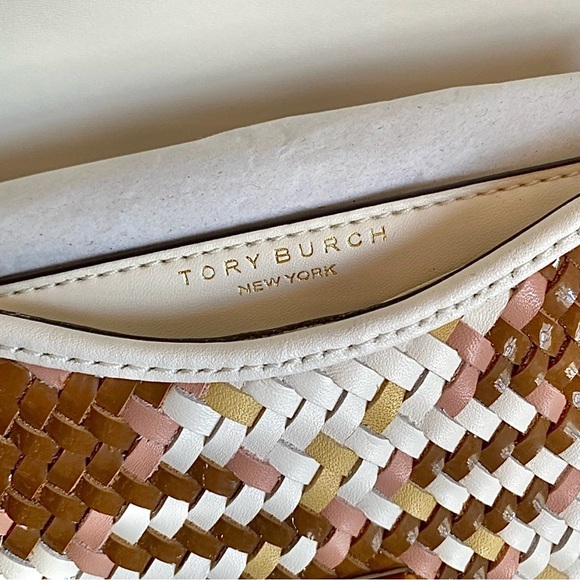 NEW Tory Burch Britten Multicolor Leather Woven Crossbody Shoulder Summer Bag - Picture 8 of 10